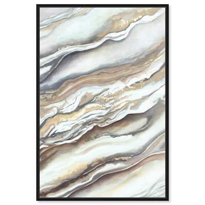 Art Remedy Neutral Lines I Framed Boho Abstract 1 Piece Canvas Wall Art