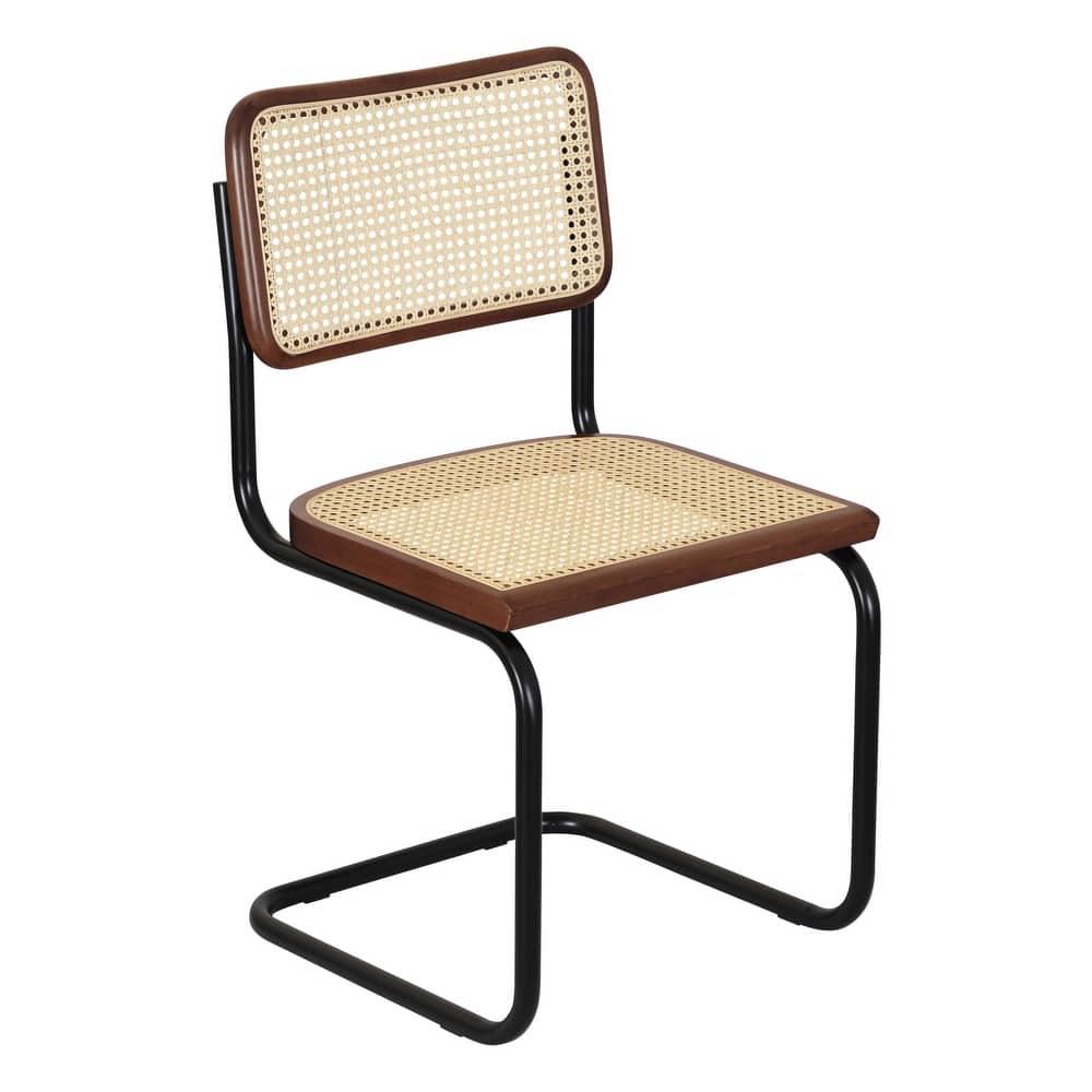 Breuer Chair Company Marcel Breuer Cesca Cane Cantilever Side Chair w/ Black Steel Frame (Various Wood & Cane Colors)
