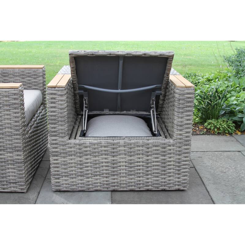Samera 6 pc. Teak and Wicker Storage Set