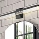 preview thumbnail 31 of 62, JONATHAN Y Baxter 22" 1-Light Modern Contemporary 360-Degree Rotatable Iron/Seeded Acrylic Integrated LED Vanity Light 30" - Black/Clear