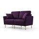 preview thumbnail 31 of 51, 2 Piece Living Room Sofa Set, Velvet Upholstered, Solid Manufactured Frame, Reversible Cushions, Metal Feet, Flared Armrests
