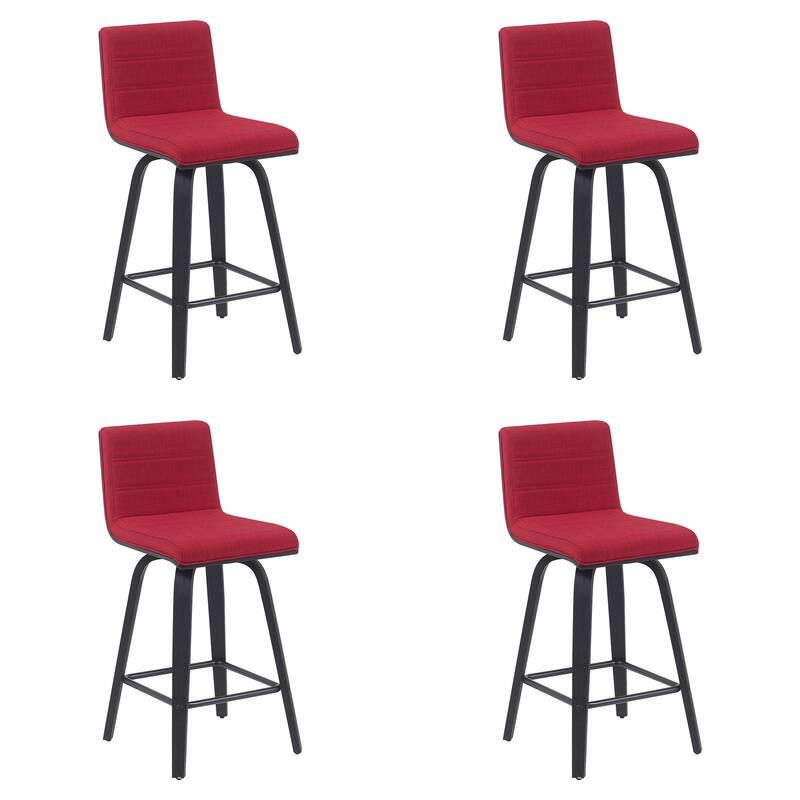 Skara Mid-Century Swivel Counter Stool, Upholstered Counter Height Chair with Bentwood Legs