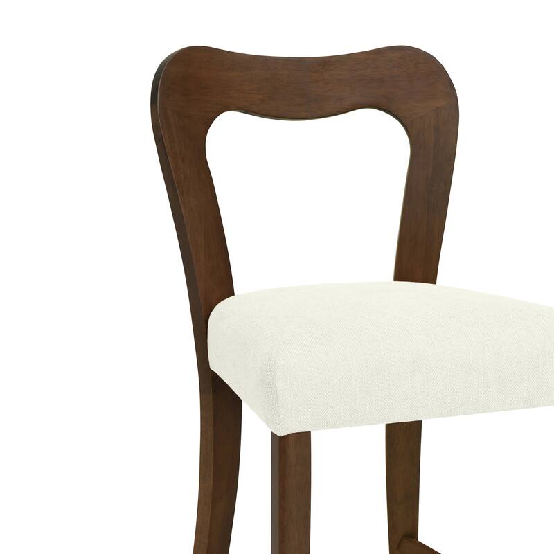 Modern Design Counter Height Armless Stool with Footrest(Set of 2)