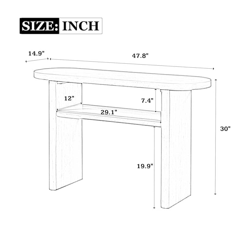 Elegant Console Table with Rounded Edges and Sturdy Shelf