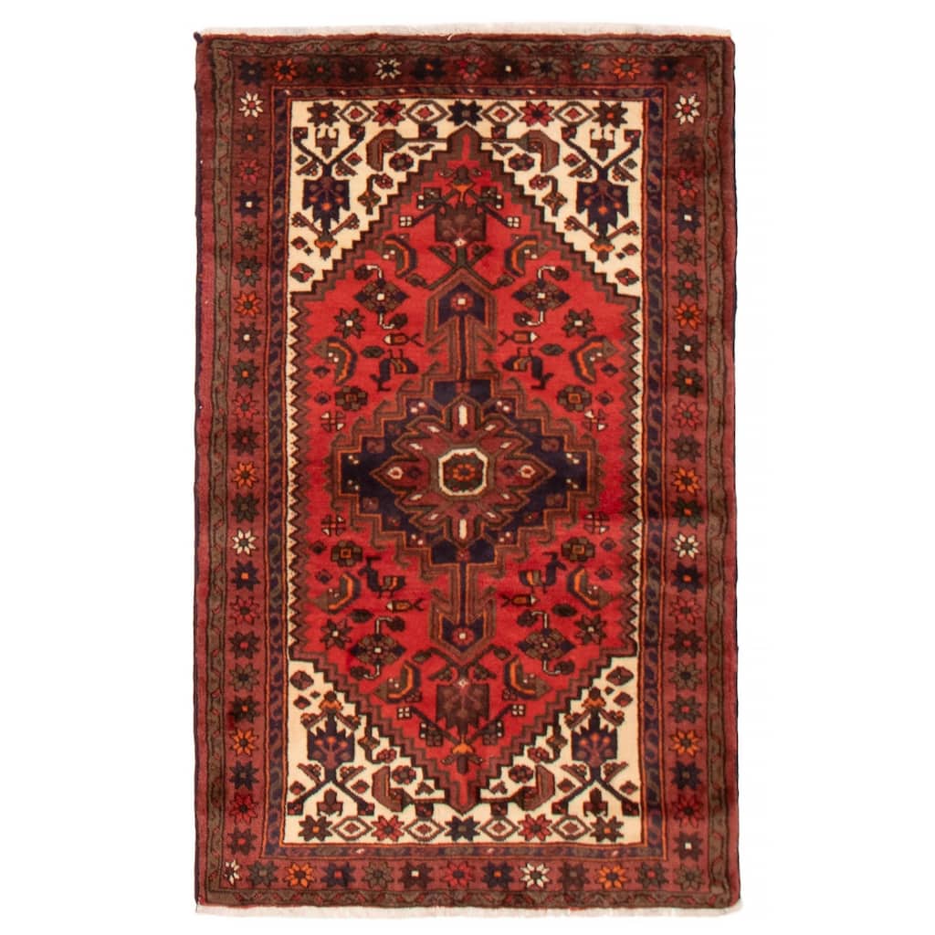 ECARPETGALLERY Hand-knotted Andelz Red Wool Rug - 3'5 x 5'4