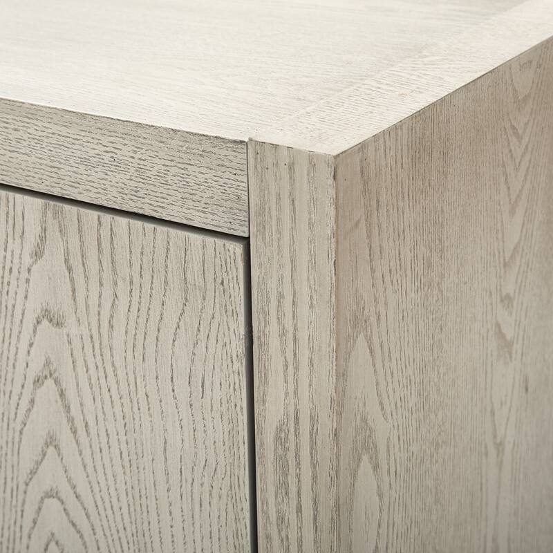 Delicate Wood Grain Storage Cabinet 4 Doors Buffet Cabinet Accent Sideboard with Adjustable Shelfs, for Study, Living Room