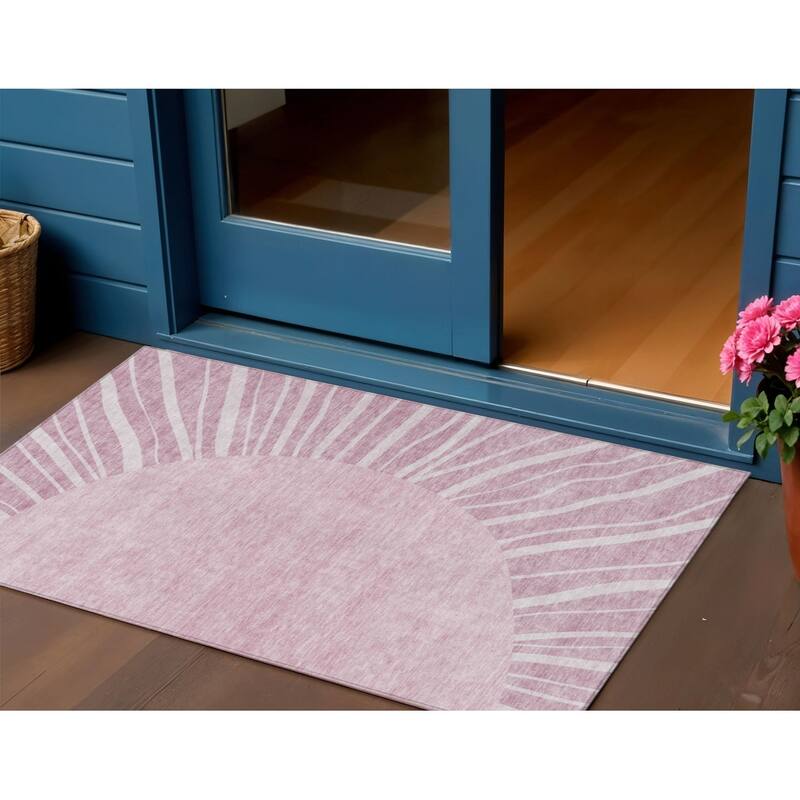 HomeRoots Abstract Transitional Rectangle Outdoor Rug - 3' x 5'