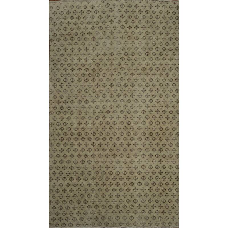 Hand Knotted Oriental 100% Wool Carpet Transitional Floral Beige & Ivories Anatolian Area Rug - 9' 3'' X 5' 10''