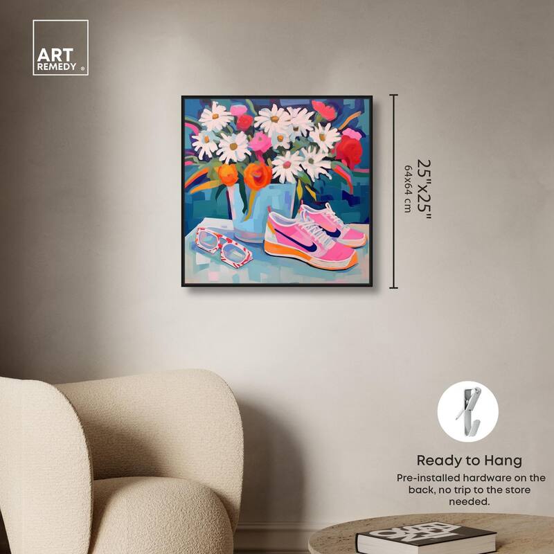 Whimsical Sneakers Flower Vase Canvas by Art Remedy