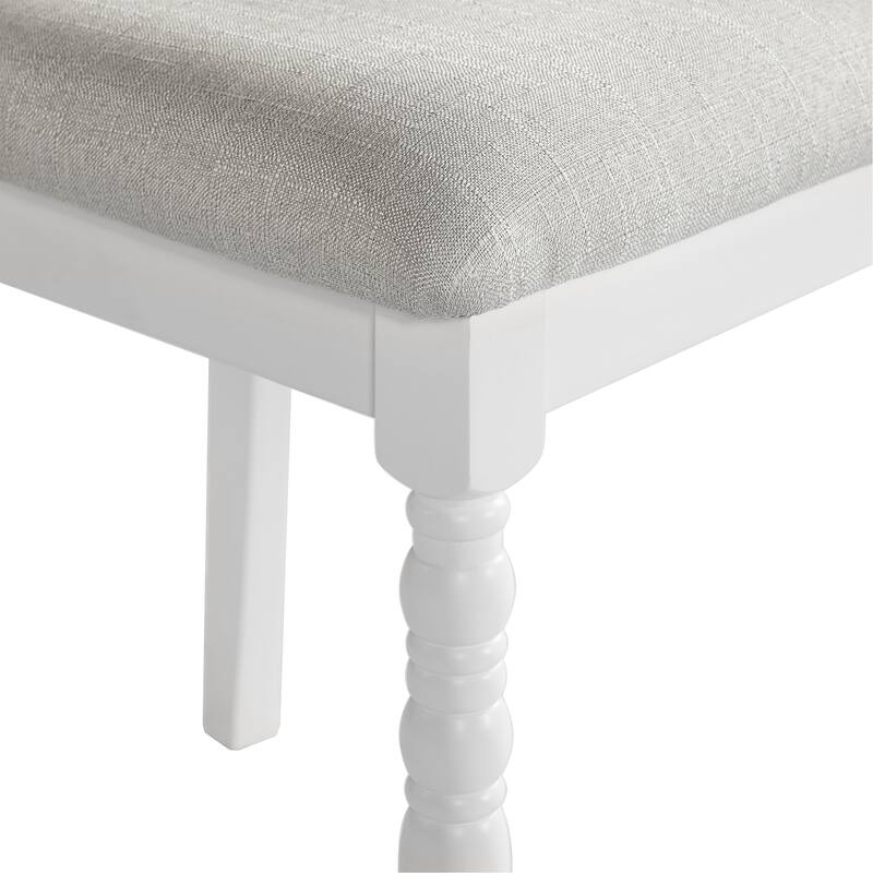Upholstered Dining Chairs Set of 6, Farmhouse Armless Kitchen Chairs with Solid Wood Legs for Dining Room, Living Room