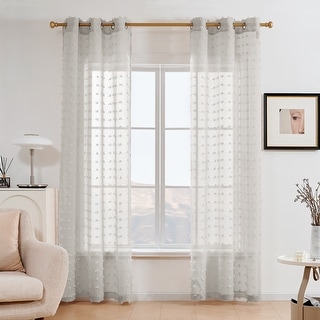 Deconovo Floral Pattern Sheer Voile Curtain (2 Panels) - On Sale - Bed ...