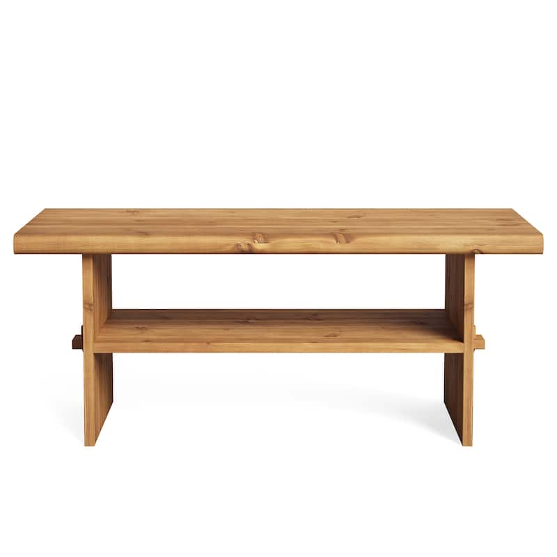 Industrial Solid Wood Rectangle Coffee Table for Living Room