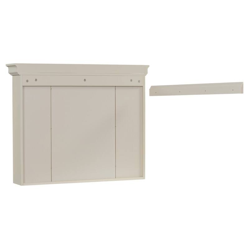Wall Mounted Bathroom Cabinet with Mirror Door and 6 Open Shelves