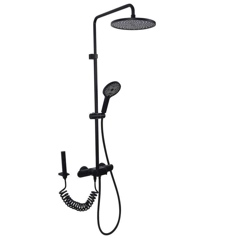 Wall-Mounted Complete Shower System with Rough In-Valve