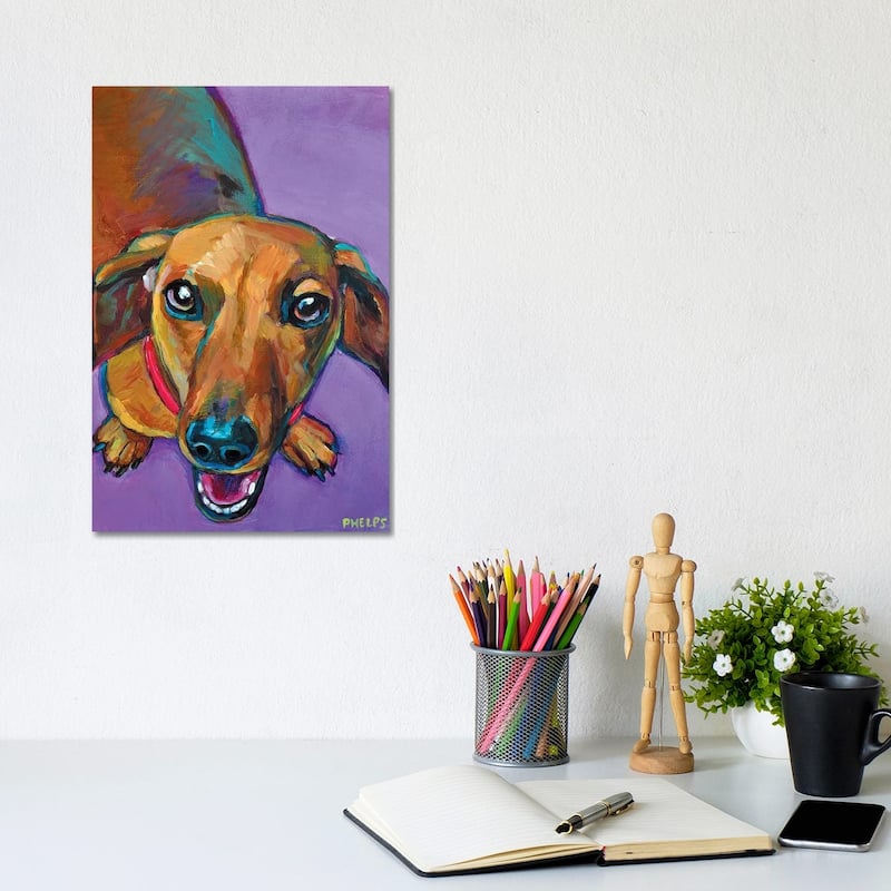 iCanvas "Lucy The Dachshund" by Robert Phelps Canvas Print - 12x8x0.75