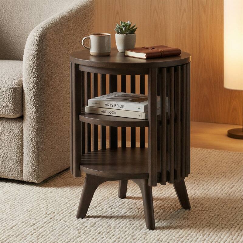 Studio London Sierra End Table with Storage and Round Side Table