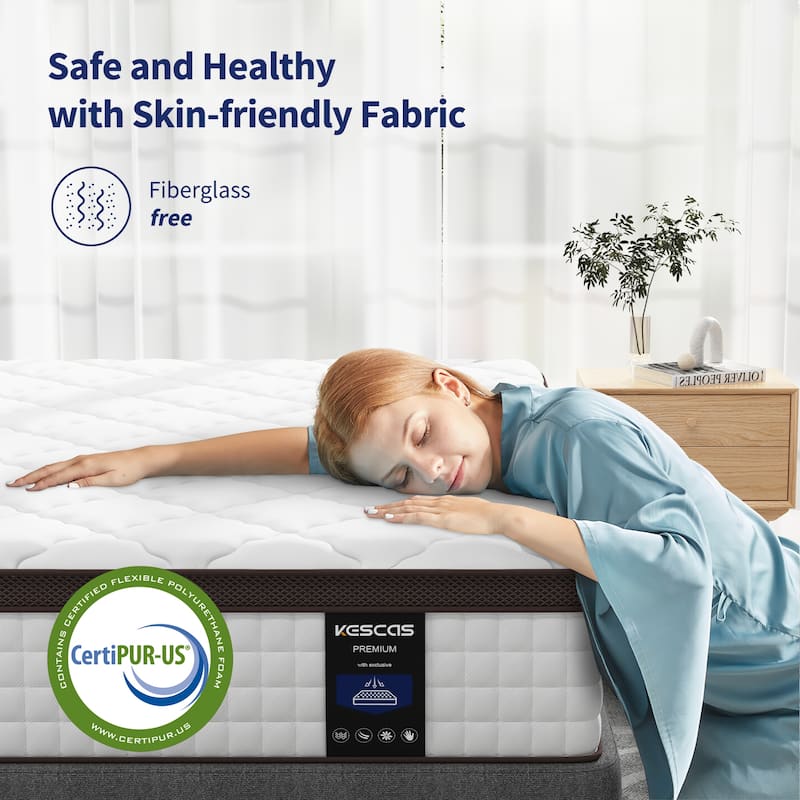 12-inch Full/Queen/King Euro Top Medium Firm Hybrid Memory Foam Innerspring Mattress