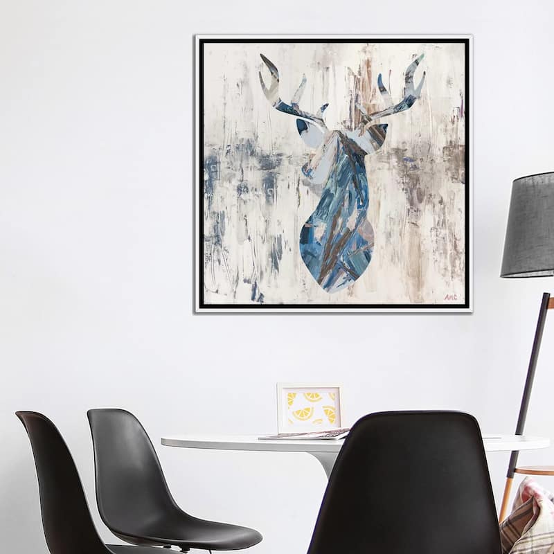 iCanvas "Blue Rhizome Deer Bust" by Ann Marie Coolick Framed Canvas Print