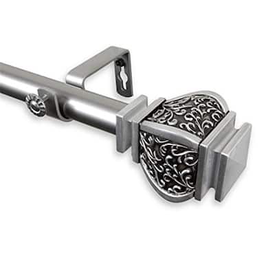 Decorative Window Curtain Rod - Tension Rod, Satin Nickel Finish, Adjustable Length, Home Decor Hardware - 48