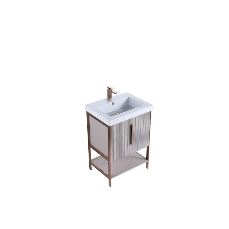 Fine Fixtures Serenity Modern Bathroom Vanity with White Gel Acrylic Top