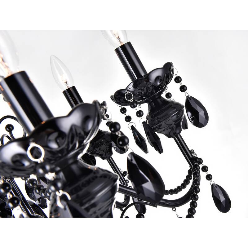 Keen 6 Light Up Chandelier With Black Finish