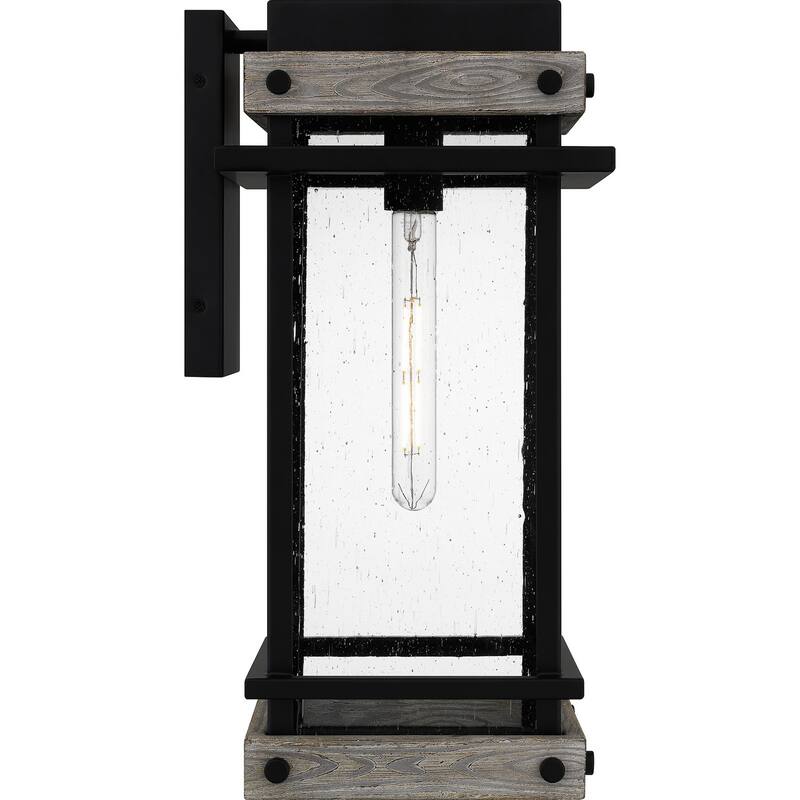 Matte Black One Light Outdoor Wall Mount from the Strader Collection