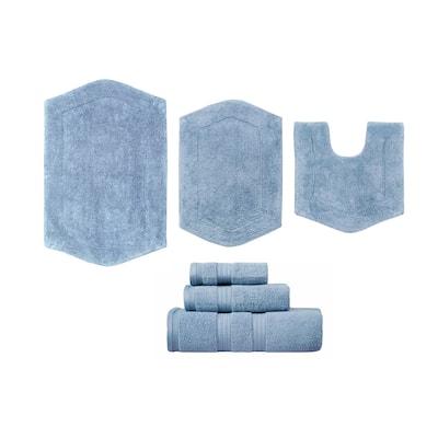 Home Weavers Waterford Collection Genuine Absorbent Cotton, Luxury 6 Piece set of Soft Rugss and Towels , Machine Washable