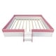 preview thumbnail 6 of 48, Upholstered Floor Bed Fence Bed Slat Platform Bed with Fence and Second Level Ladder, Anti-collision Frame for Kids Toddler