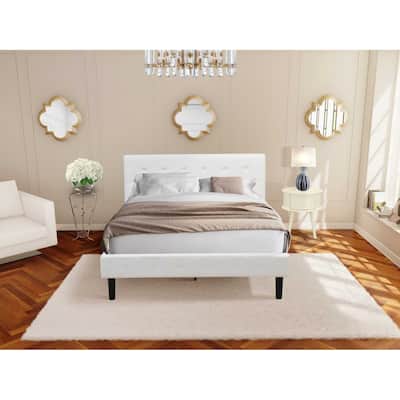 2 Piece Bed Set - Velvet Upholstered Bed & Nightstand - Button Tufted Design