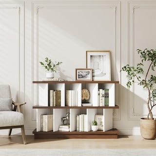 6-Cube Open Shelf Low Bookcase, 2 Tier, Finished Back/Front - Bed