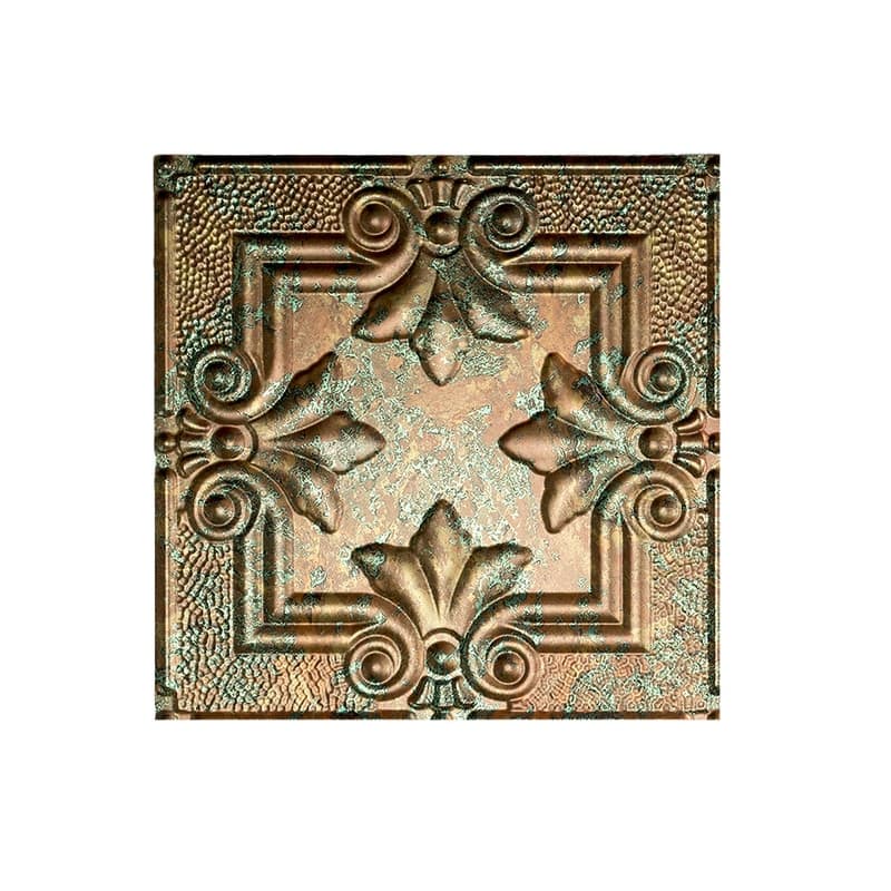 FASÄDE Regalia Decorative Vinyl 2ft x 4ft Glue Up Ceiling Panel in Copper Fantasy (5 Pack) - 12in x 12in Sample - Copper Fantasy