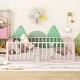 preview thumbnail 3 of 30, Full Size Metal Floor Bed Frame with Fence and Door for Kids