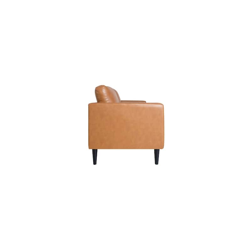 Marisa Genuine Oversized Mid-Century Leather Sofa, Wooden Legs Sectional Sofa, Superior Comfort for Living Room