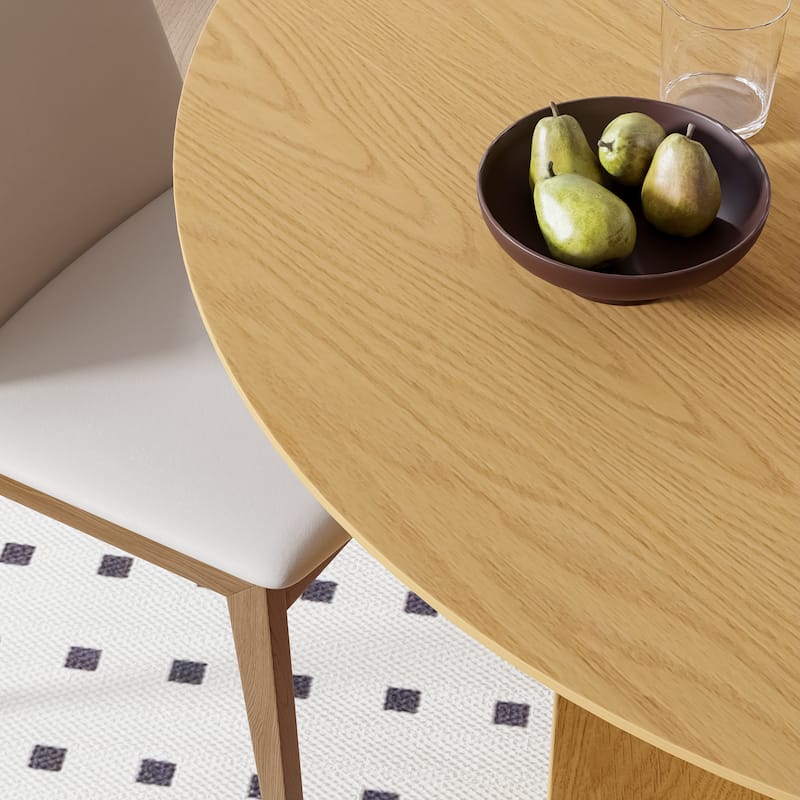 Solid Wood Dining Table with Arched Legs Oval Kitchen Table for Dining Room