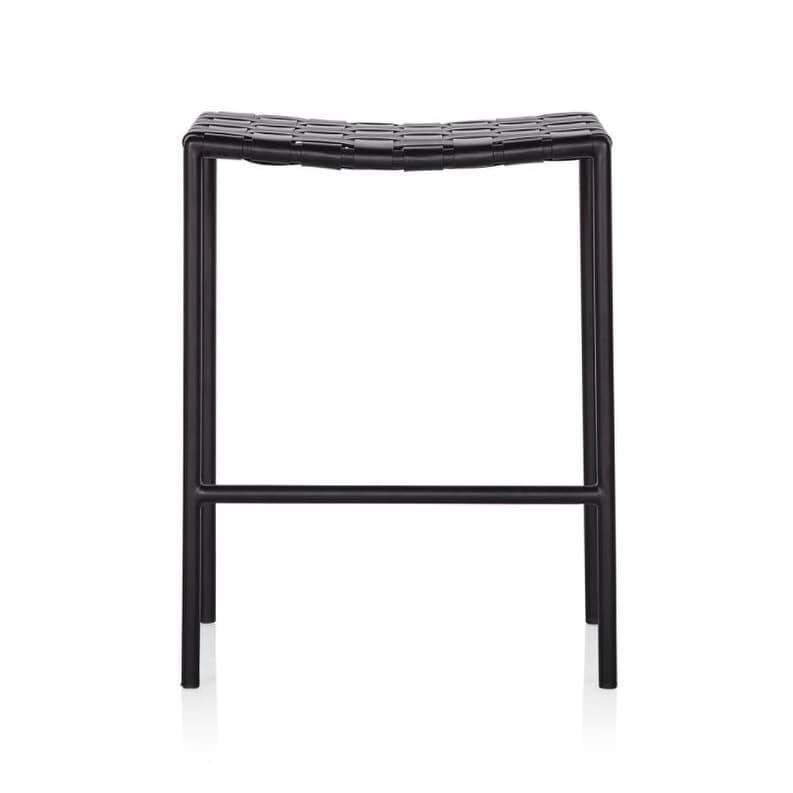 Soho Mid-century Modern Leather Weave Backless Bar Stool (26-inch/ 30-inch) (Single)