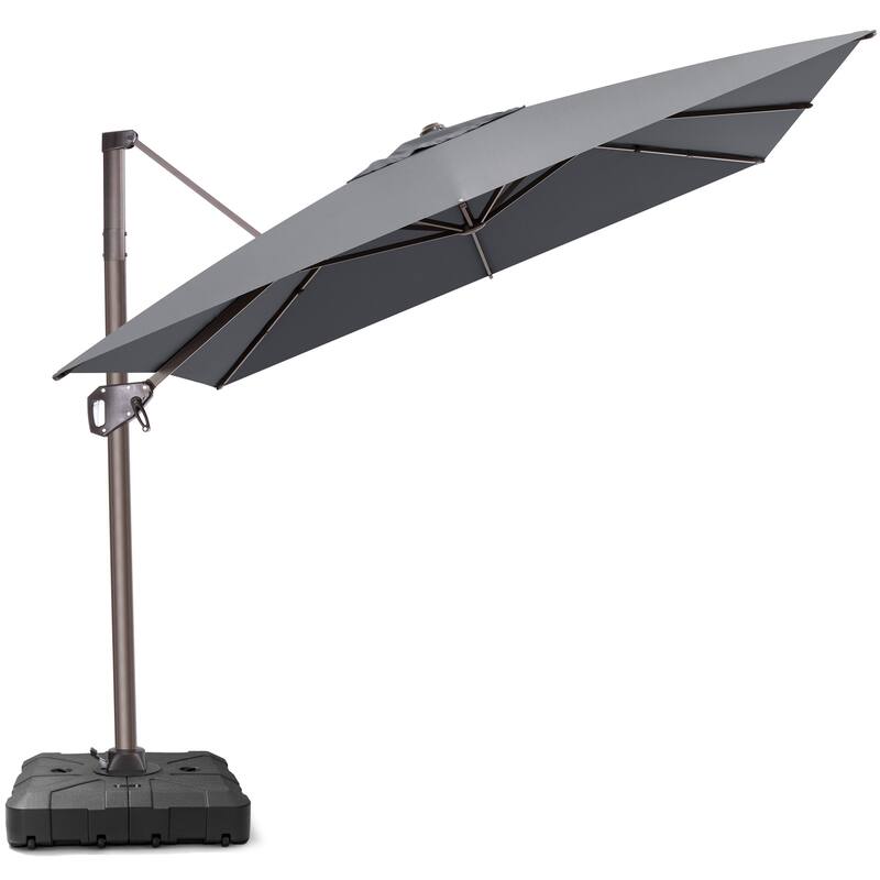 Outdoor 11 x 9 FT Patio 360 Degree Rotation Cantilever Umbrella with Base