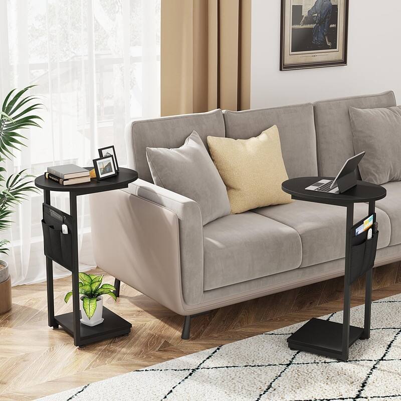 C Shaped End Table - 15.7"D x 12.6"W x 25.6"H