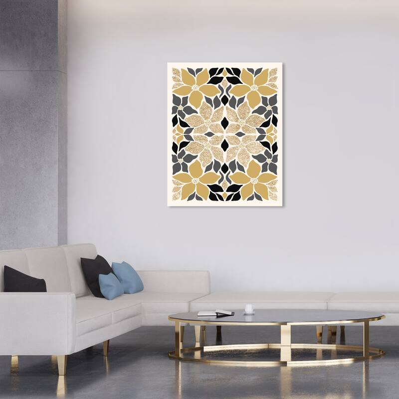Wynwood Studio Canvas Floral and Botanical Holidays Golden Season Gold Glam Wall Art Canvas Print - 30 x 36