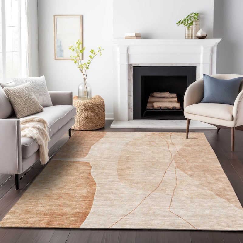 Premium Washable Super Soft Contemporary Mayfield Rug - Terracotta - 9' x 12' - Rectangle