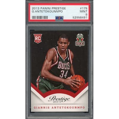 Giannis Antetokounmpo 2013 Panini Prestige Basketball Rookie Card RC #175 PSA 9 - 8'6" x 11'6"