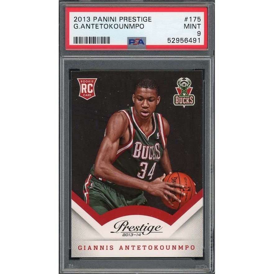 Giannis Antetokounmpo 2013 Panini Prestige Basketball Rookie Card RC #175 PSA 9 - 8'6" x 11'6"