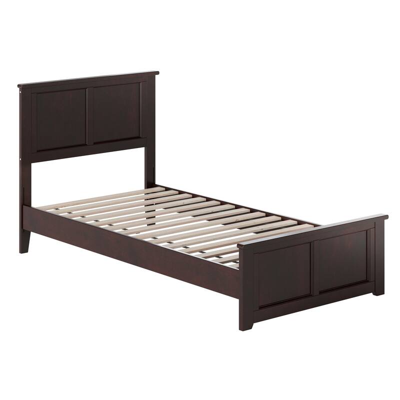 Charlotte Solid Wood Low Profile Platform Bed with Matching Footboard - Espresso - Twin XL