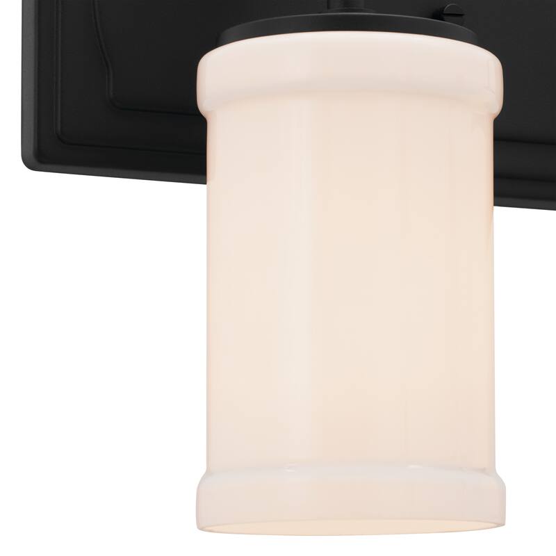 Kichler Lighting Vetivene 15 inch 2-Light Vanity Light Textured Black with Opal Glass
