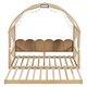preview thumbnail 5 of 56, Wood Twin Size Bed Frame with Arched Roof, Floor Bed with Light and Curtain, Pull-out Kids Bed for Girls Boys Bedroom