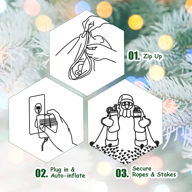 6.5 FT Inflatable Christmas Santa Clause Riding The Polar Bear - Multi