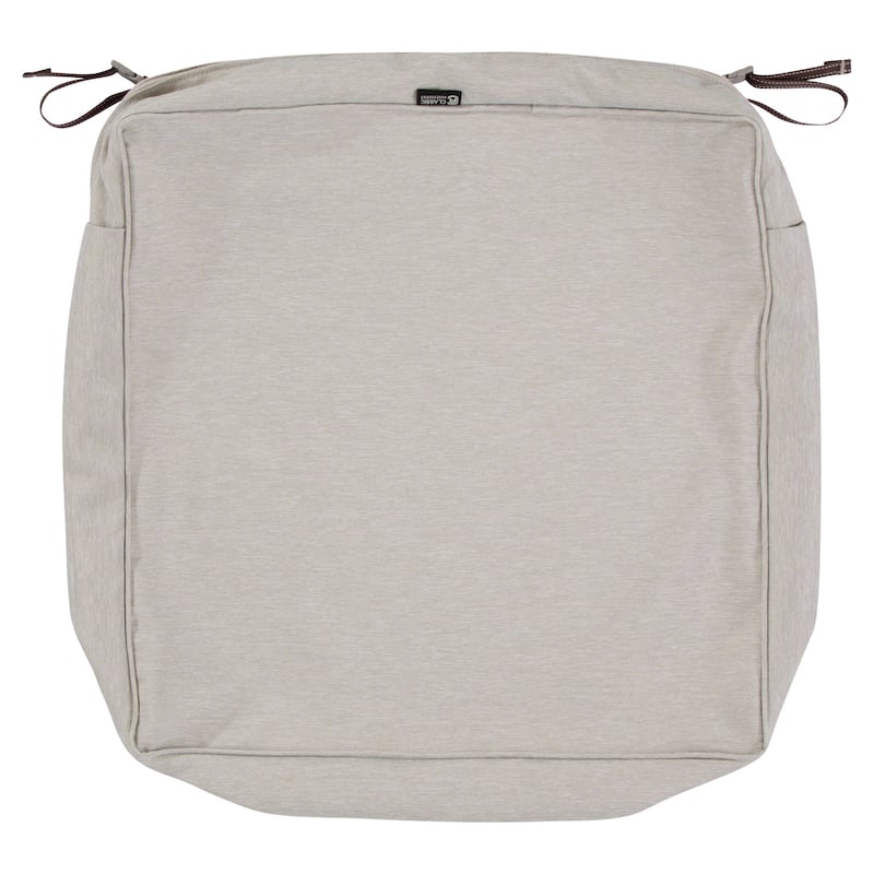 Montlake FadeSafe Square Patio Lounge Seat Cushion Slip Cover - 25"W x 25"D x 5"Thick - Heather Grey
