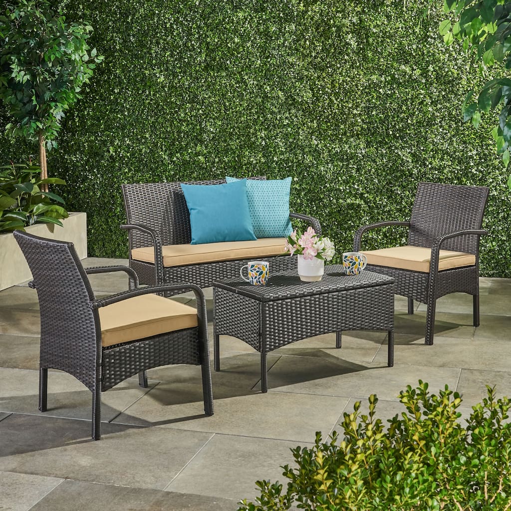 4PC Comfortable Outdoor Chat Set for Relaxing and Socializing