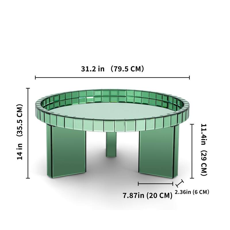 Round Glass Tray Top Coffee Table