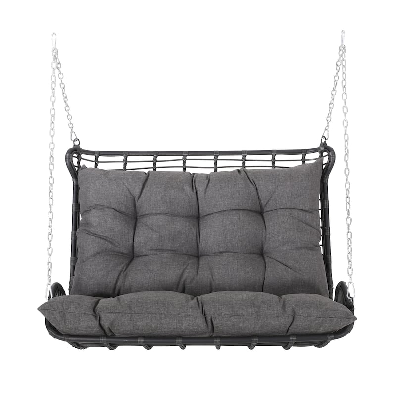 Arruda Outdoor Outdoor Wicker Porch Swing （ Only Swing ）with Cushions by Christopher Knight Home - 400 lb limit