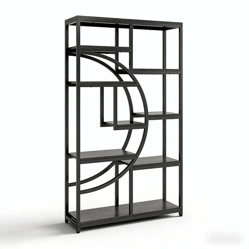 Versatile Freestanding Bookshelf - Geometric Design Display Bookcas